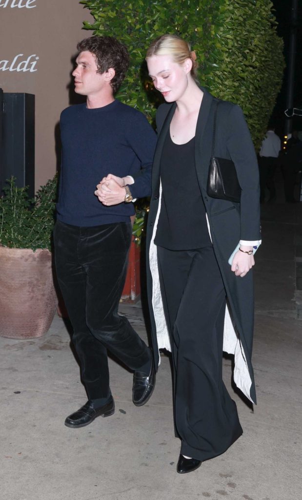Elle Fanning in a Black Coat