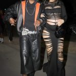Rihanna in a Black Ripped Dress Leaves the L’Arc Nightclub with A$AP Rocky in Paris