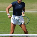 Emma Raducanu in a White Shorts at a Practice Session at Day Five of 2025 Wimbledon in London