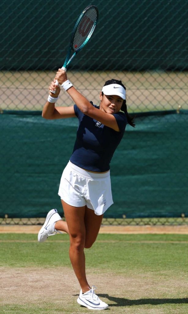 Emma Raducanu in a White Shorts