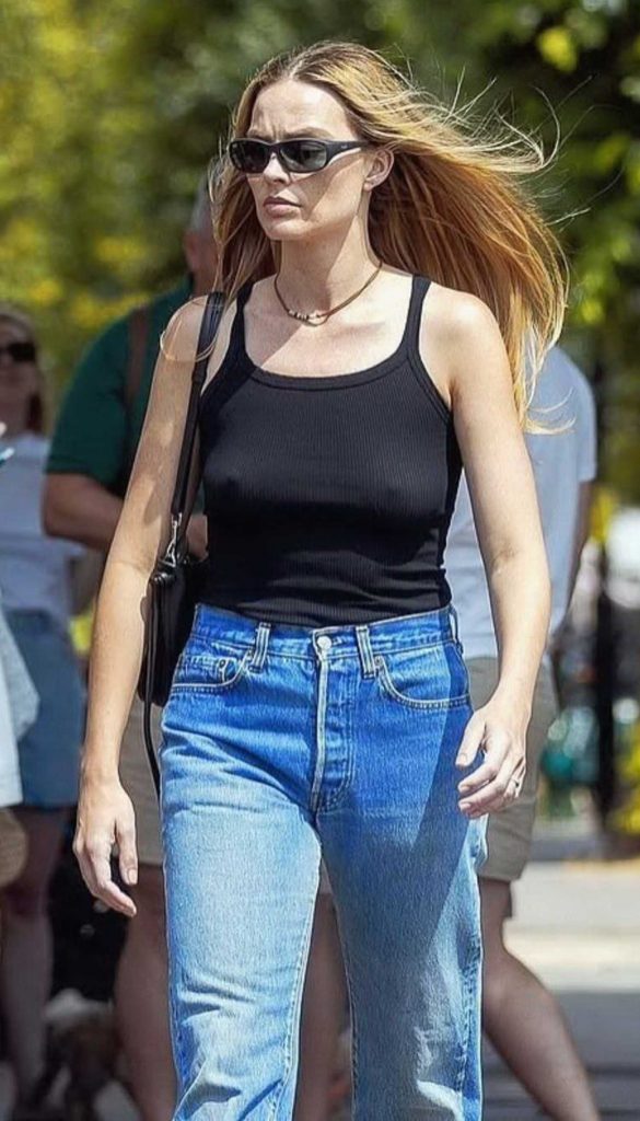 Margot Robbie in a Black Top