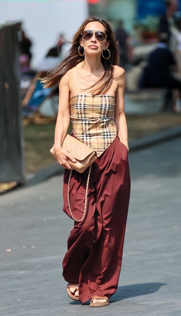 Myleene Klass in a Plaid Top