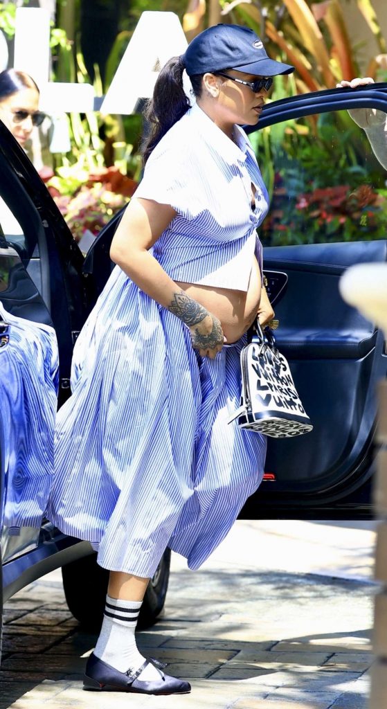 Rihanna in a Blue Cap