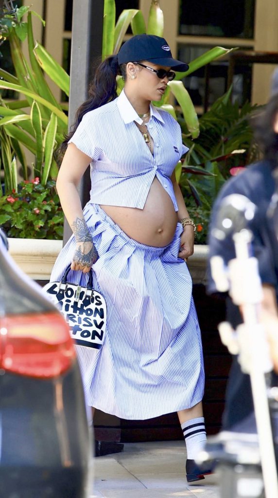 Rihanna in a Blue Cap
