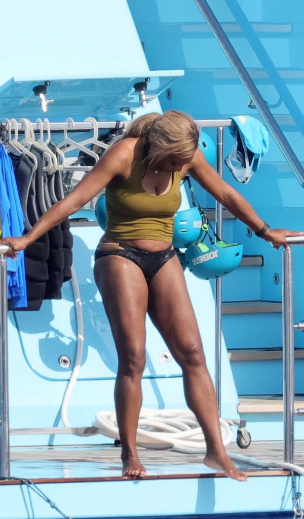 Serena Williams in a Black Bikini