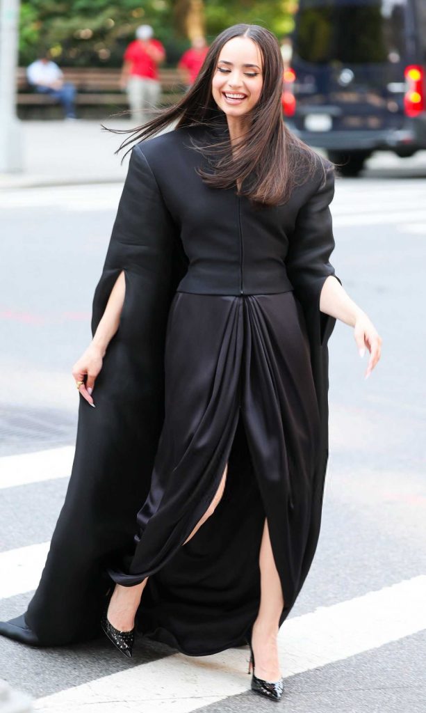 Sofia Carson in a Black Ensemble