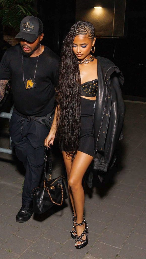 Tyla in a Black Outfit