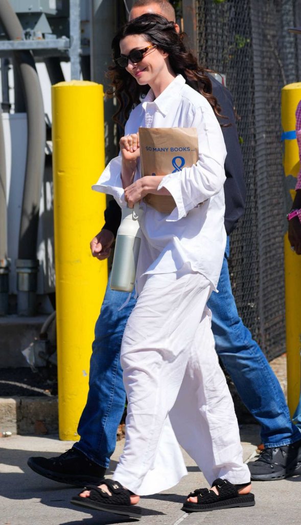 Anne Hathaway in a White Ensemble