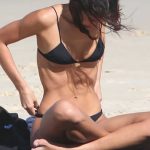 Bruna Marquezine in a Black Bikini on the Beach in Sao Conrad