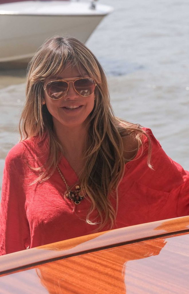 Heidi Klum in a Red Shirt