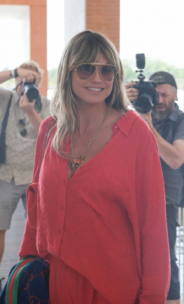 Heidi Klum in a Red Shirt