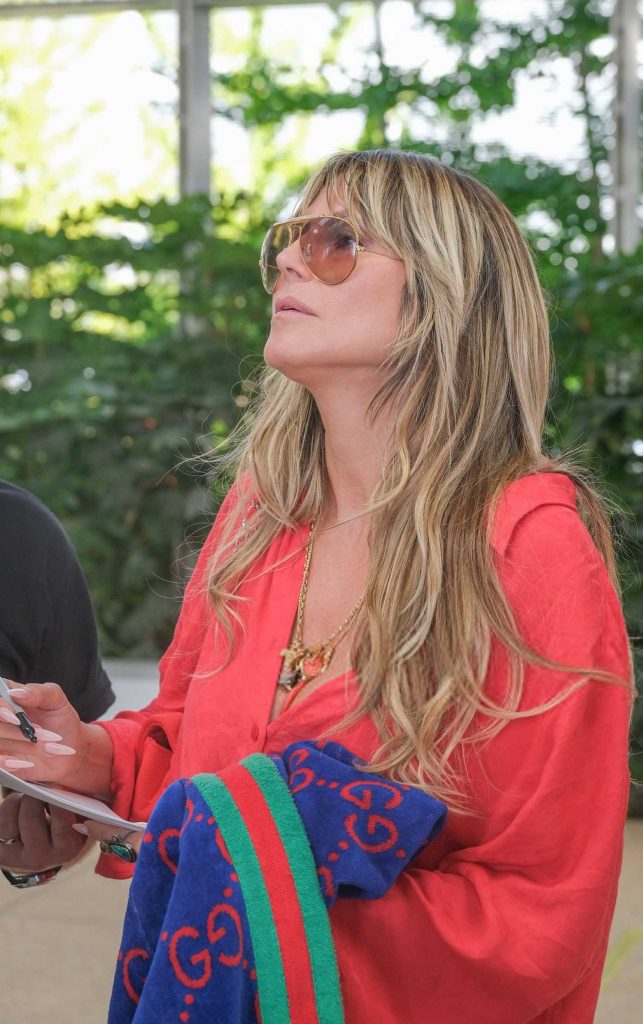 Heidi Klum in a Red Shirt