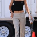 Kendall Jenner in a Black Top Was Seen Behind the Scenes of a Photoshoot in Pasadena 08/16/2025