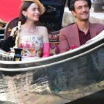 Lily Collins Filming Emily in Paris in Venice