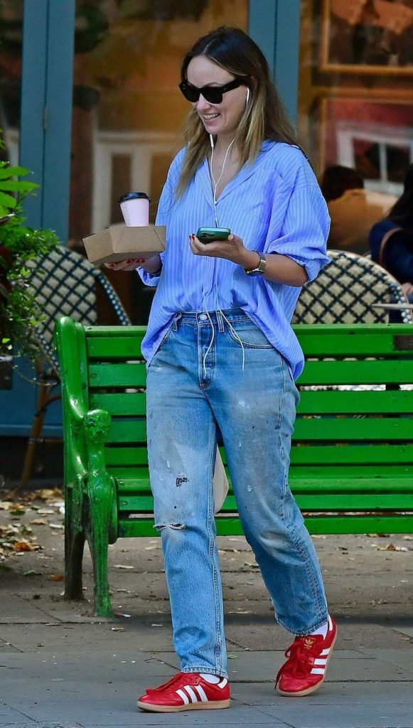 Olivia Wilde in a Blue Shirt
