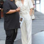 Rachael Leigh Cook in a White Pantsuit Arrives at Opening Night of Shucked at Hollywood Pantages Theatre in Hollywood