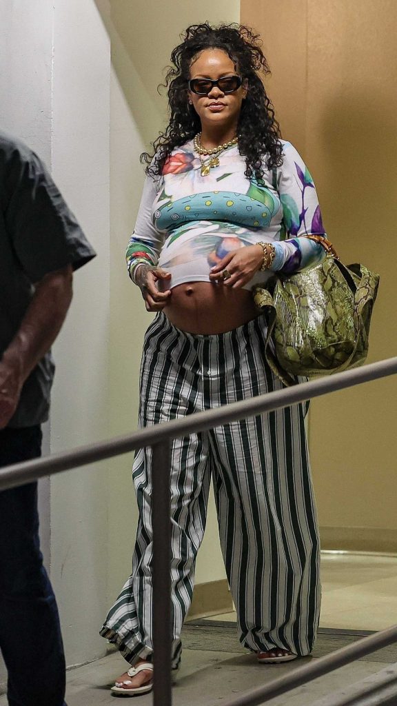 Rihanna in a Striped Pants