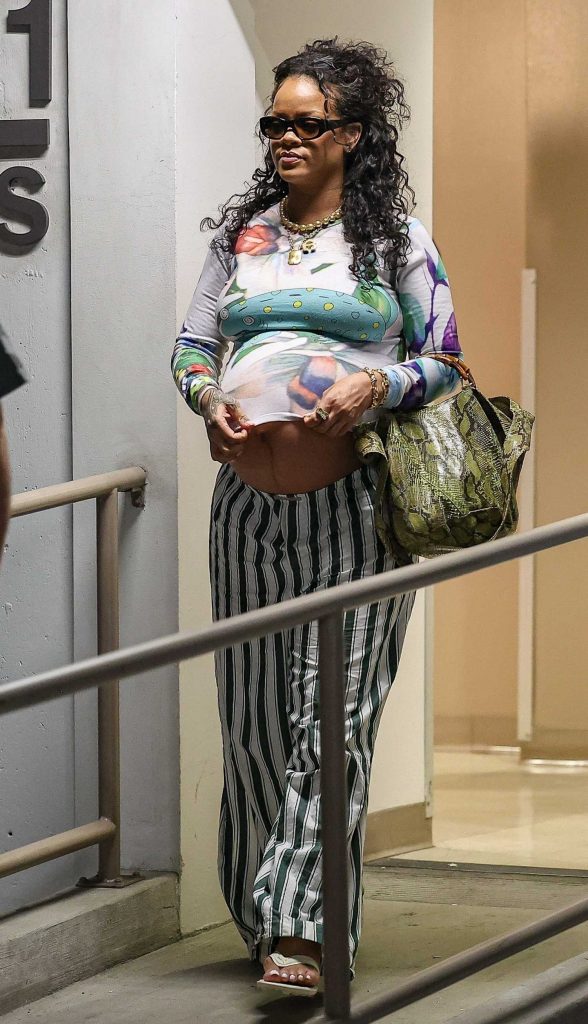 Rihanna in a Striped Pants