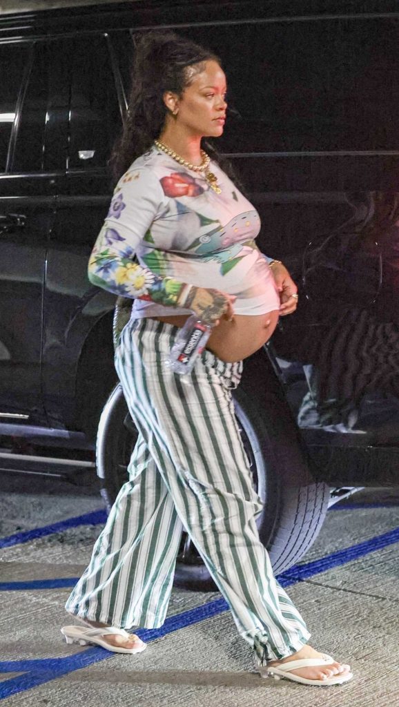 Rihanna in a Striped Pants