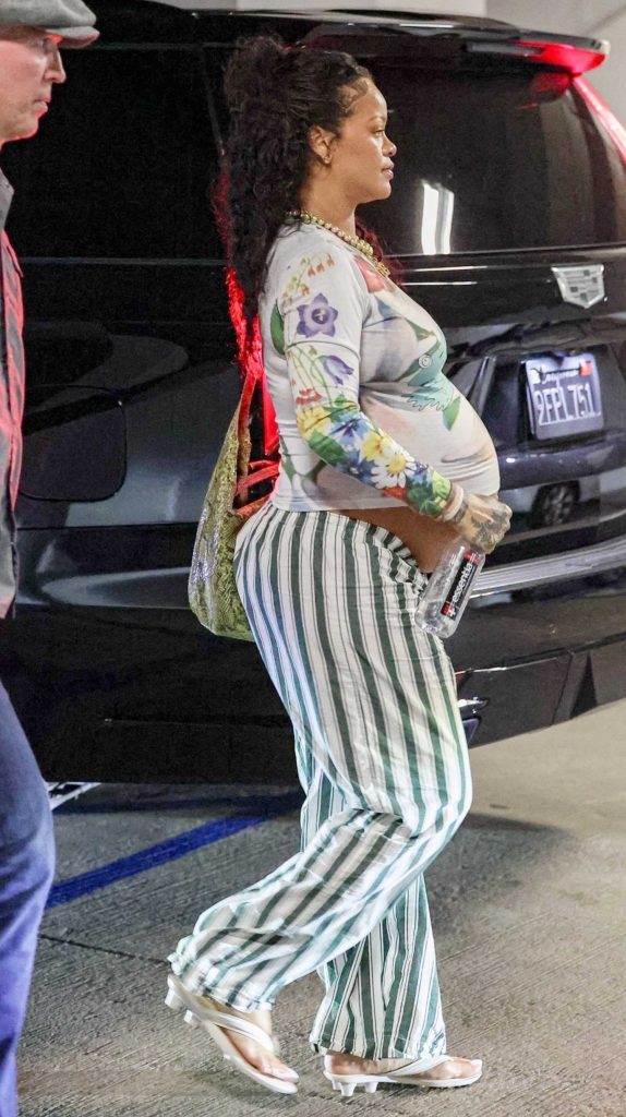 Rihanna in a Striped Pants
