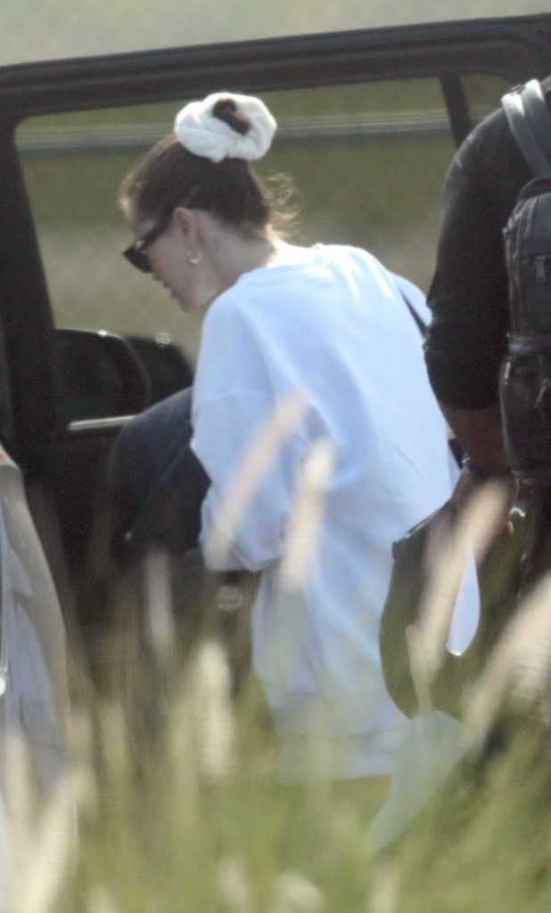 Selena Gomez in a White Sweatshirt