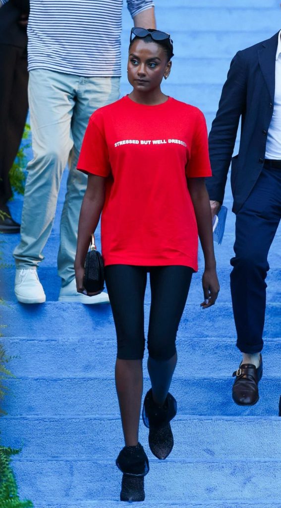 Simone Ashley in a Red Tee