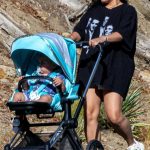 Vanessa Hudgens in a Black Tee Was Seen on a Stroll with Her Child in Los Angeles