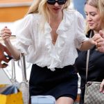 Amanda Seyfried in a White Blouse Arrives at the Hotel Excelsior During the 82nd Venice International Film Festival in Venice