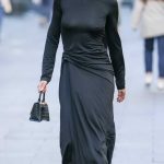 Ashley Roberts in a Black Dress Leaves the Heart Radio in London