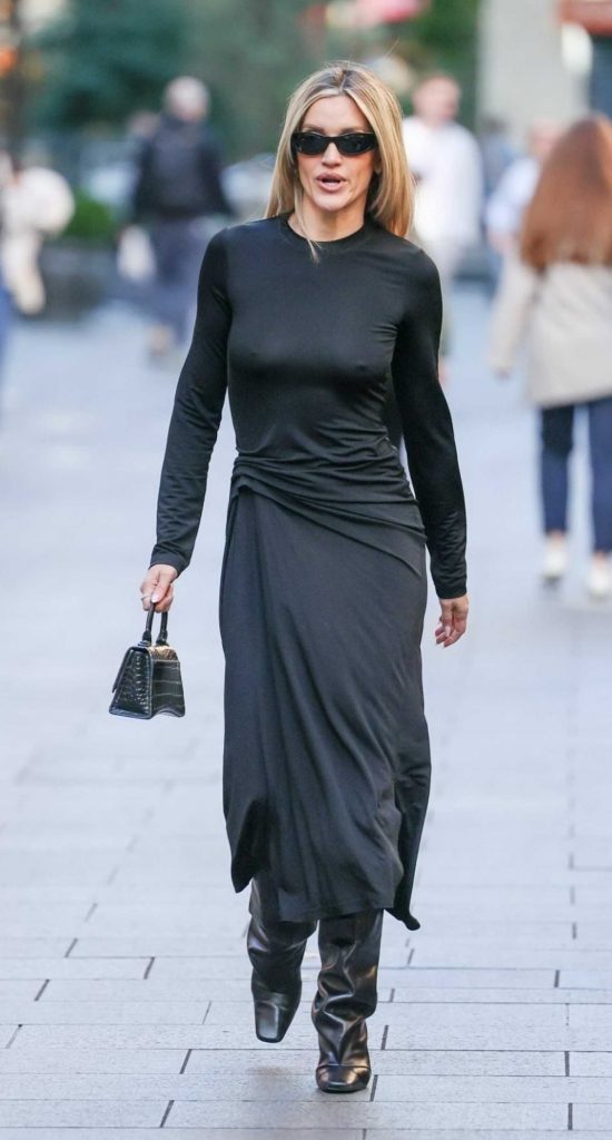 Ashley Roberts in a Black Dress