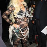 Cardi B in a Black See-Through Catsuit Arrives to the Highlight Room in Manhattan in New York City