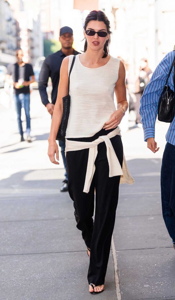 Kendall Jenner in a Beige Top