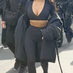 Kim Kardashian in a Black Ensemble Arrives at the New York Public Library in New York City