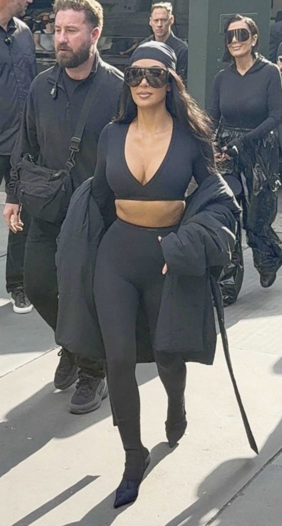 Kim Kardashian in a Black Ensemble