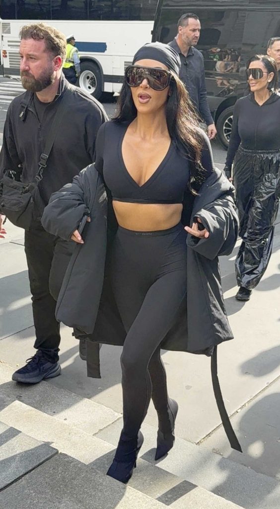 Kim Kardashian in a Black Ensemble