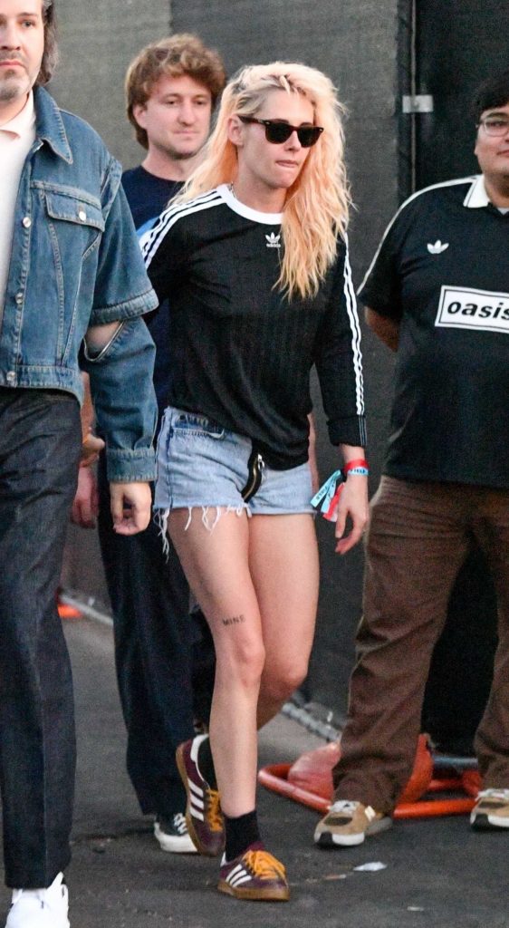 Kristen Stewart in a Black Adidas Long Sleeves T-Shirt
