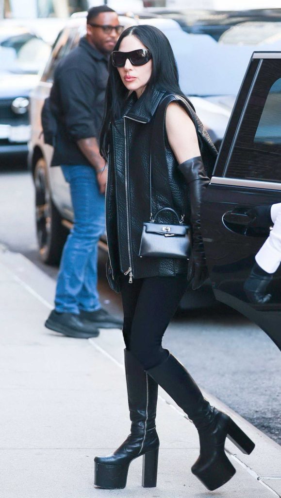 Lady Gaga in a Black Ensemble