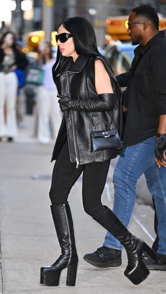 Lady Gaga in a Black Ensemble