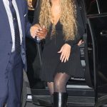 Mariah Carey in a Black Dress Out for Dinner in New York City