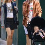 Robert Pattinson in a Plaid Shirt Was Seen on a City Stroll with Suki Waterhouse and their Daughter in NYC