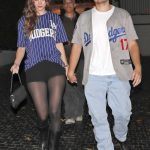 Barbara Palvin in a Black Knee-Length Boots Leaves the Chateau Marmont Hotel with Dylan Sprouse Out in Los Angeles