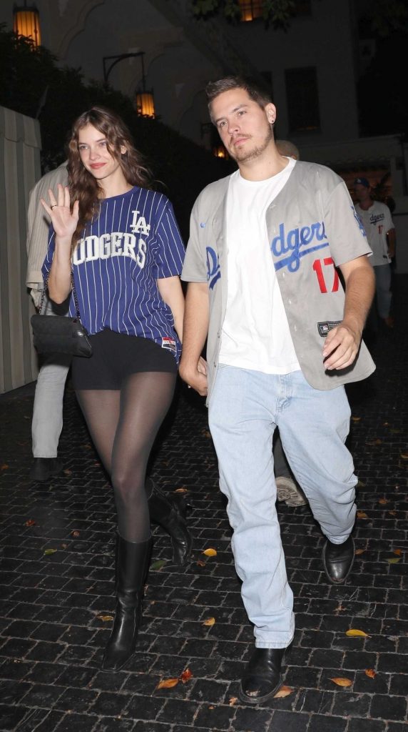 Barbara Palvin in a Black Knee-Length Boots