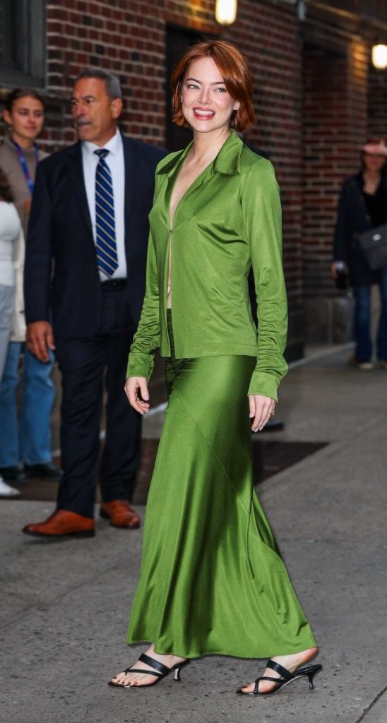 Emma Stone in a Green Ensemble