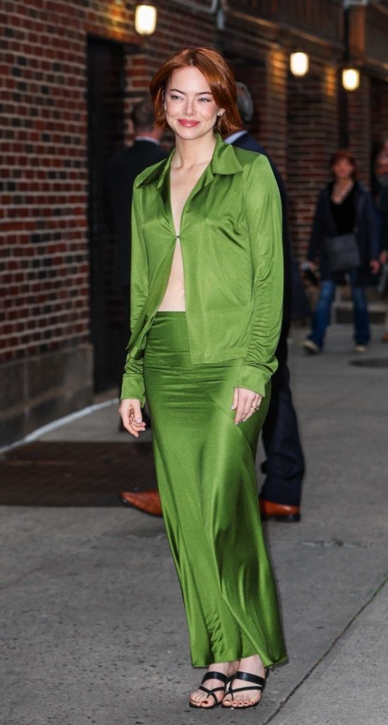 Emma Stone in a Green Ensemble