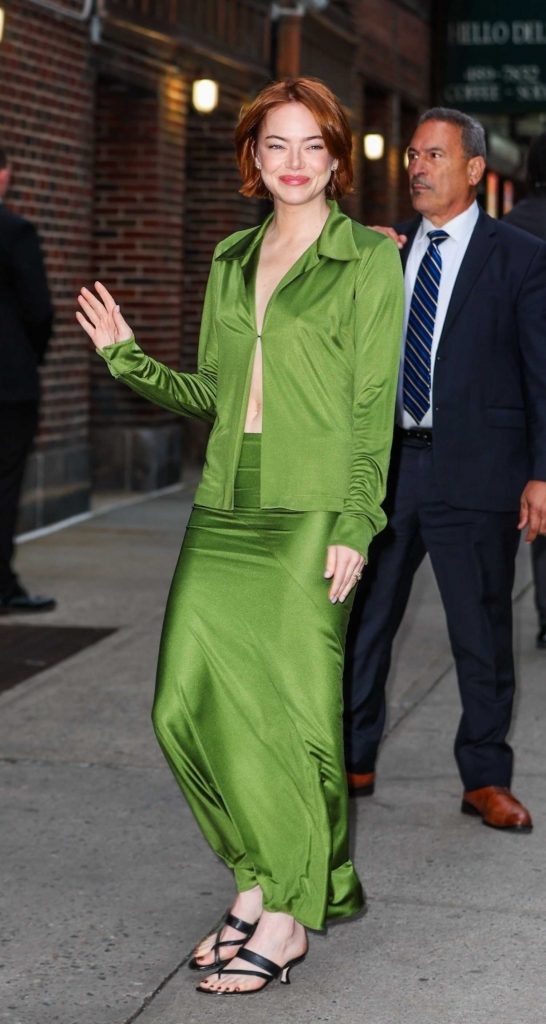 Emma Stone in a Green Ensemble