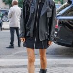 Jennifer Connelly in a Black Leather Jacket Arrives at the Vogue Dinner During 2025 Paris Fashion Week in Paris