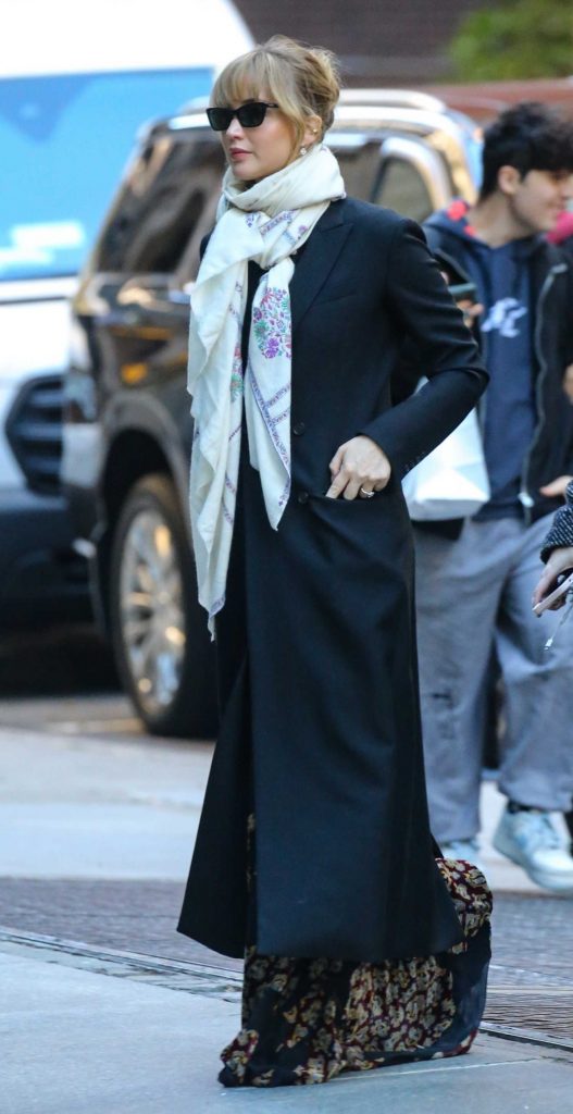 Jennifer Lawrence in a Black Coat