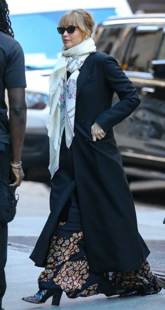 Jennifer Lawrence in a Black Coat