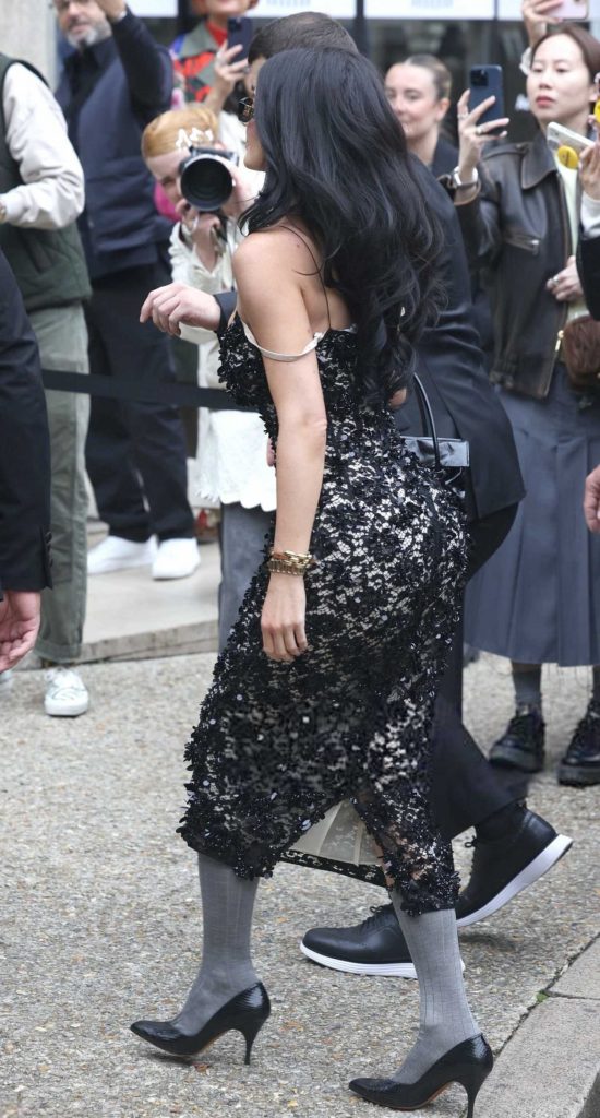 Kylie Jenner in a Black Lace Dress