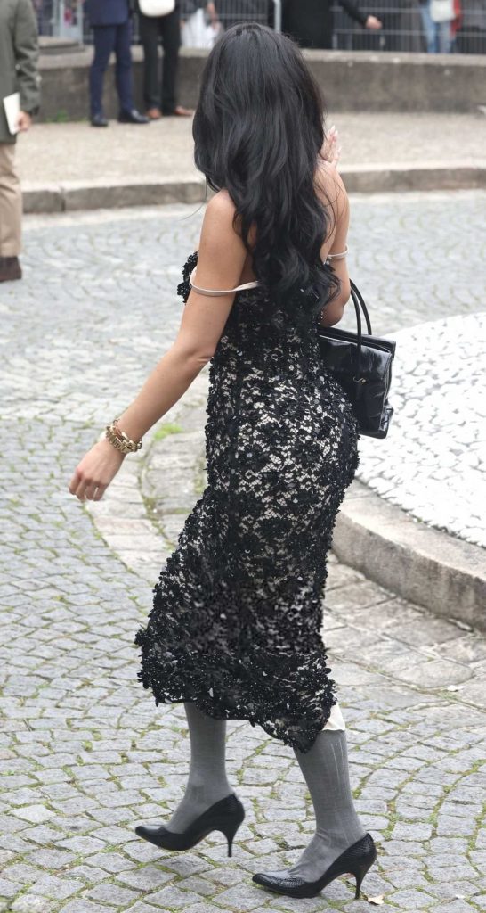 Kylie Jenner in a Black Lace Dress
